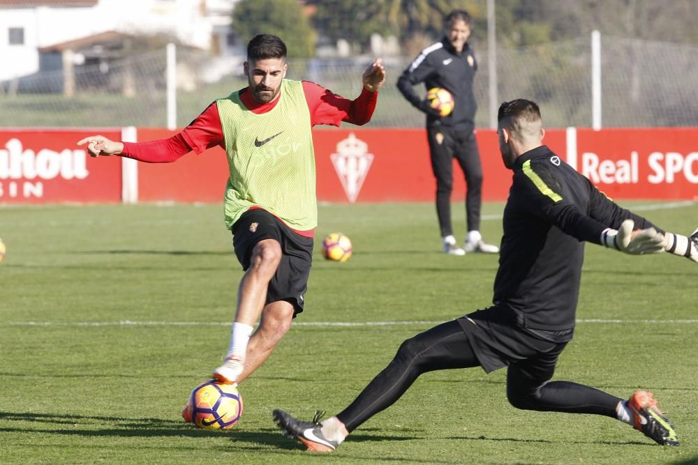 Entrenamiento del Sporting, sábado 10 diciembre