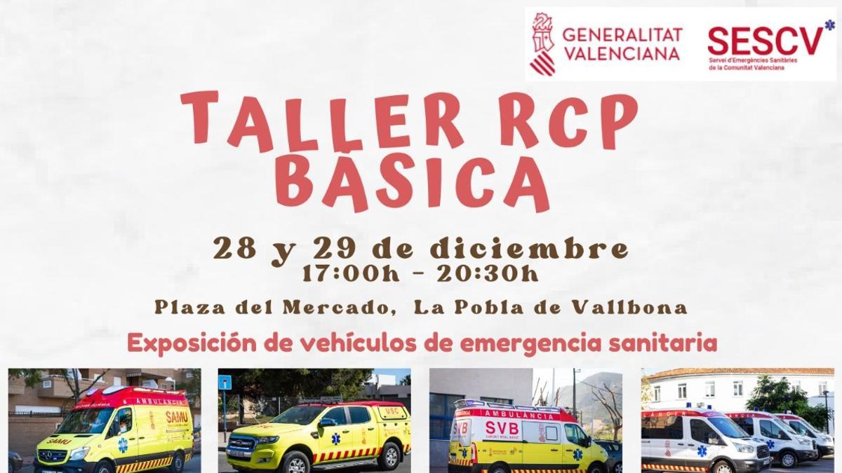 Taller de reanimación cardiopulmonar en la Pobla de Vallbona