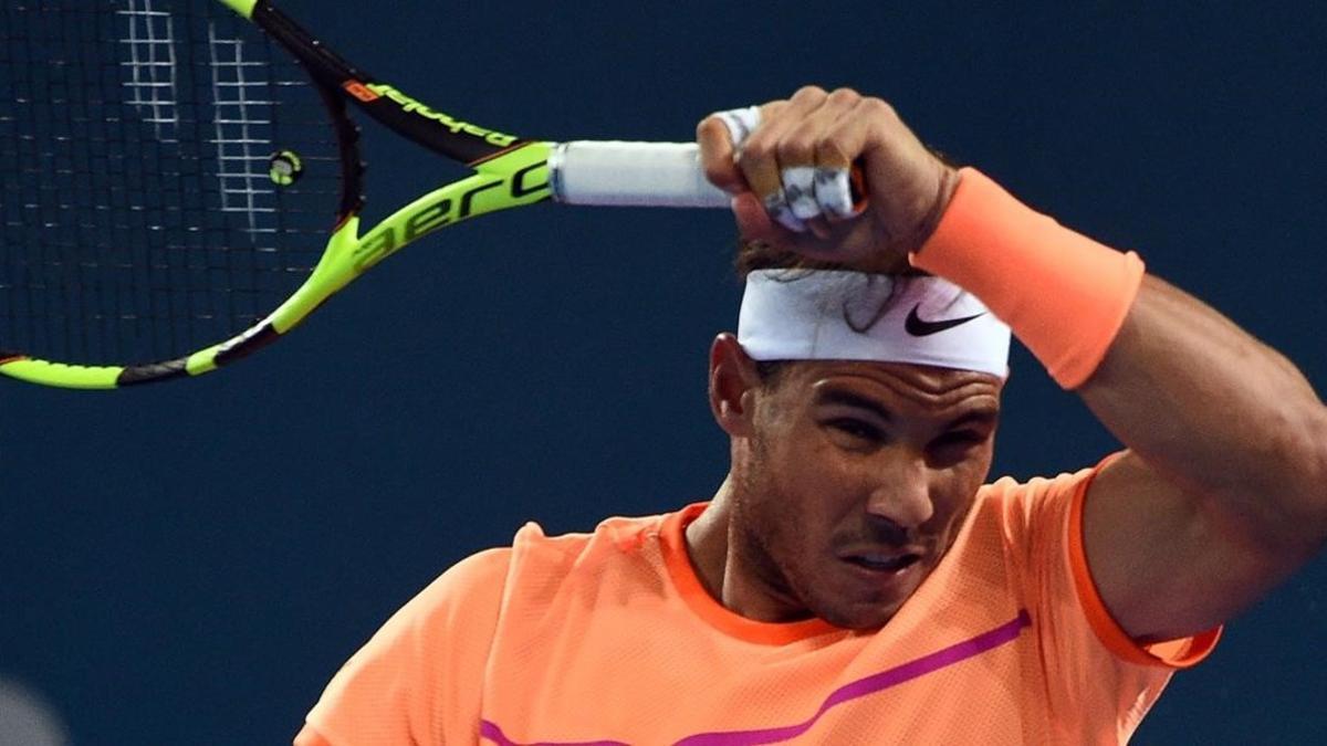 Nadal, durante su partido ante Dolgopolov.