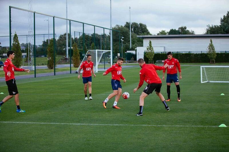 Entrenament del Girona a Manchester