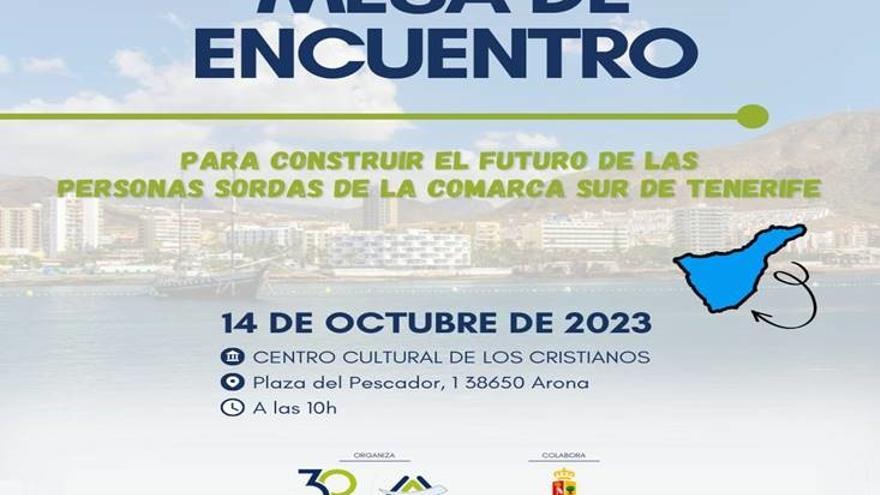 Mesa de encuentro de personas sordas