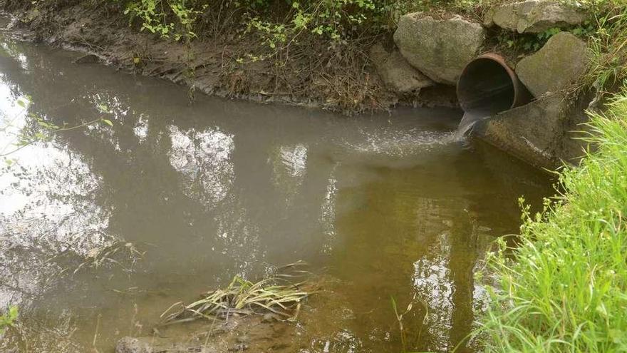 Aliviadero del pozo de bombeo de Cabanelas, donde se registran los vertidos. // Noé Parga