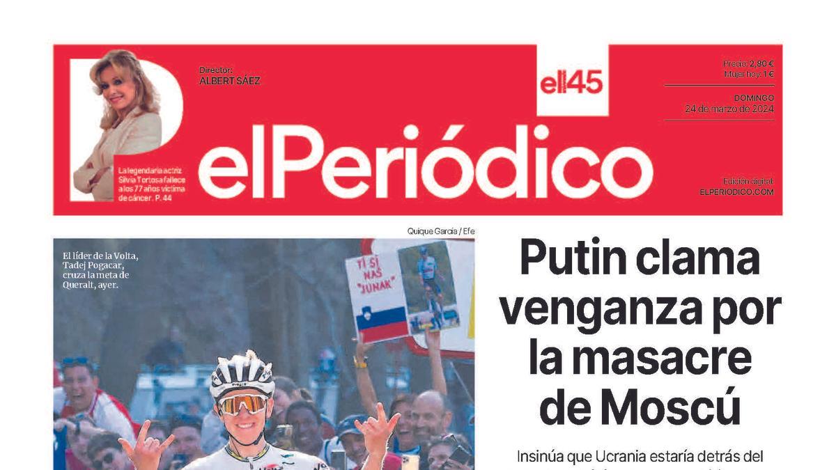 La portada de EL PERIÓDICO del 24 de marzo de 2024