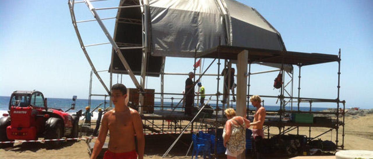 El escenario estará sobre la propia arena de la playa de San Agustín.