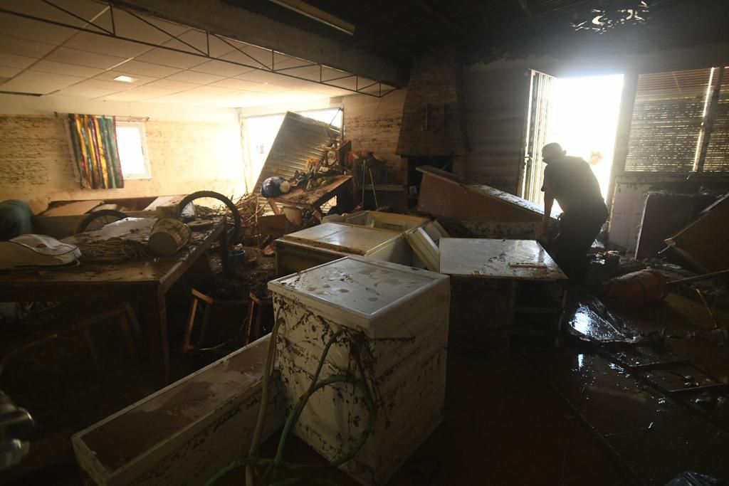 Estampa desoladora en la pedanía de Javalí Viejo tras el diluvio de madrugada