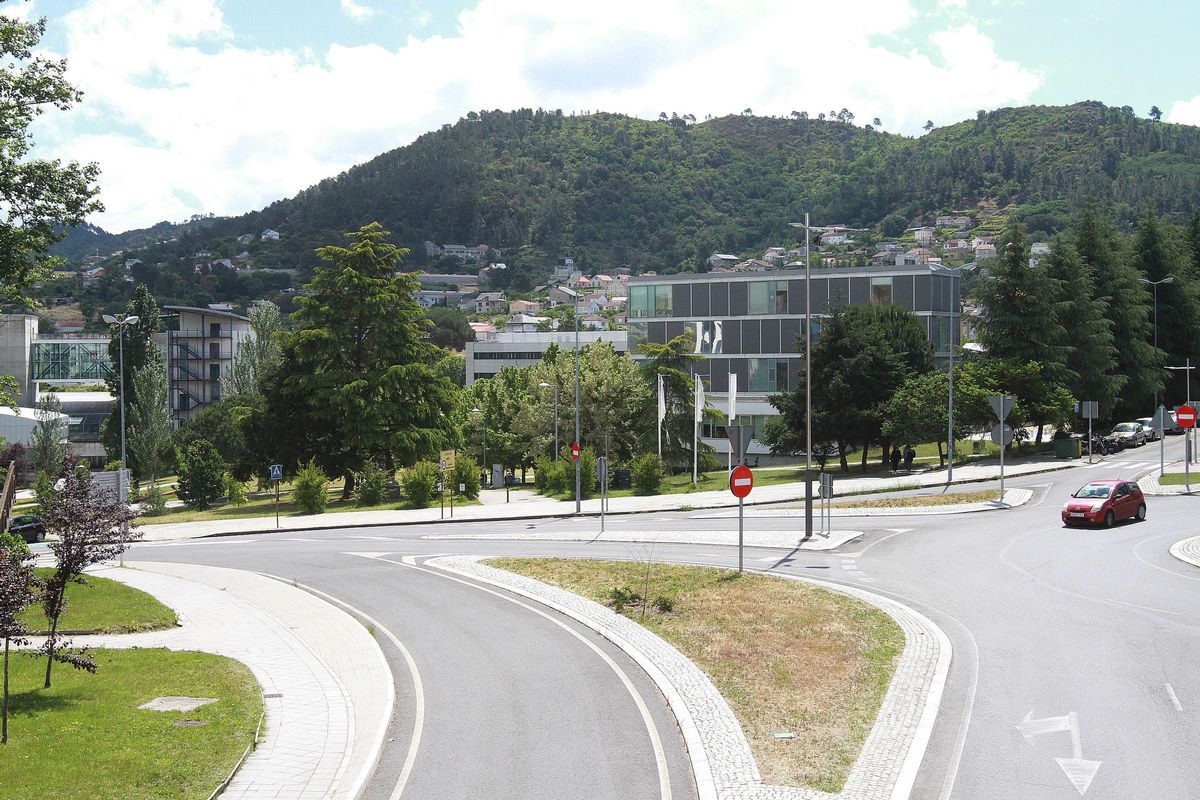 Vista del campus sur desde la pasarela peatonal que cruza la avenida Otero Pedrayo.