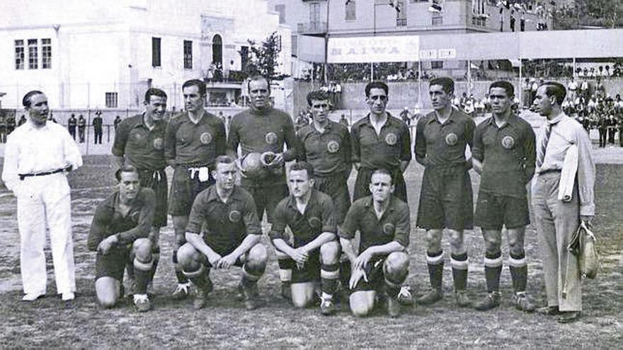 Formación de la selección en 1934.