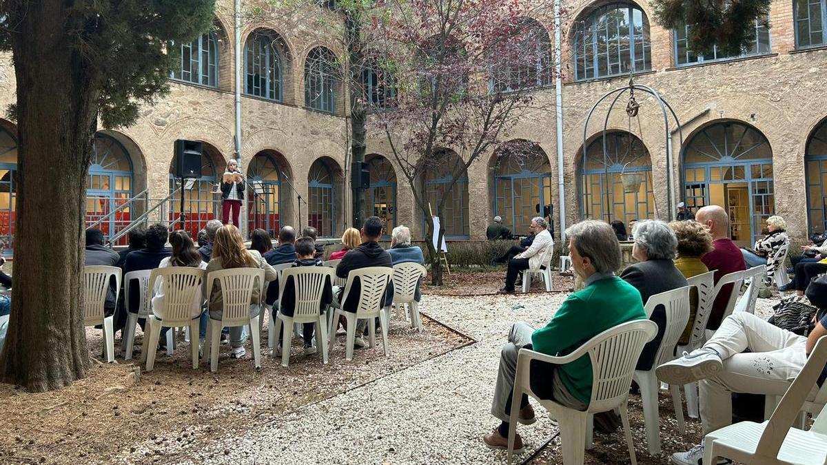 Un moment de l'acte del Correllengua celebrat al convent de Sant Francesc