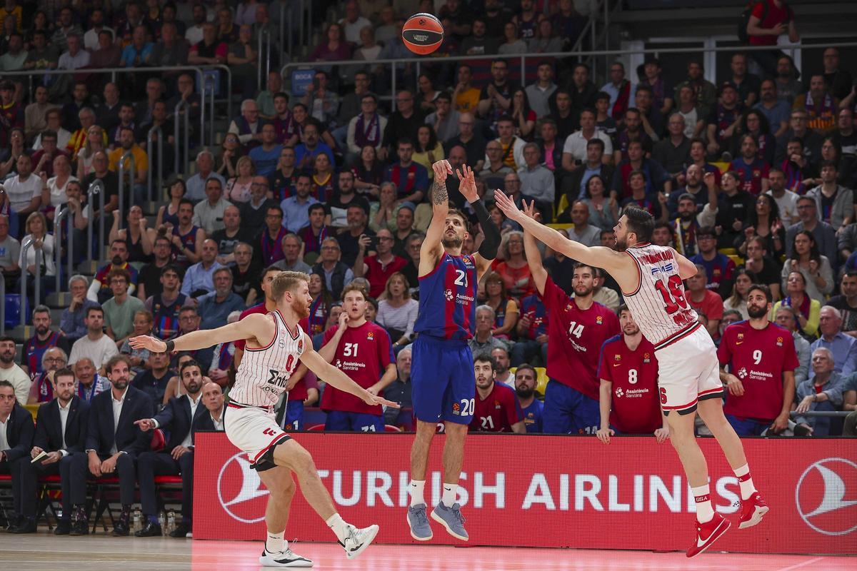 Euroliga. Barça - Olympiacos, quinto y definitivo partido del playoff, en imágenes.