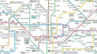 Nuevo mapa de metro, trenes y tranvías de Barcelona, por Sergi Mas