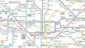 Detalle del nuevo mapa, en el que se ve la diferencia entre tranvía (y el tramo pendiente de la Diagonal) y metro