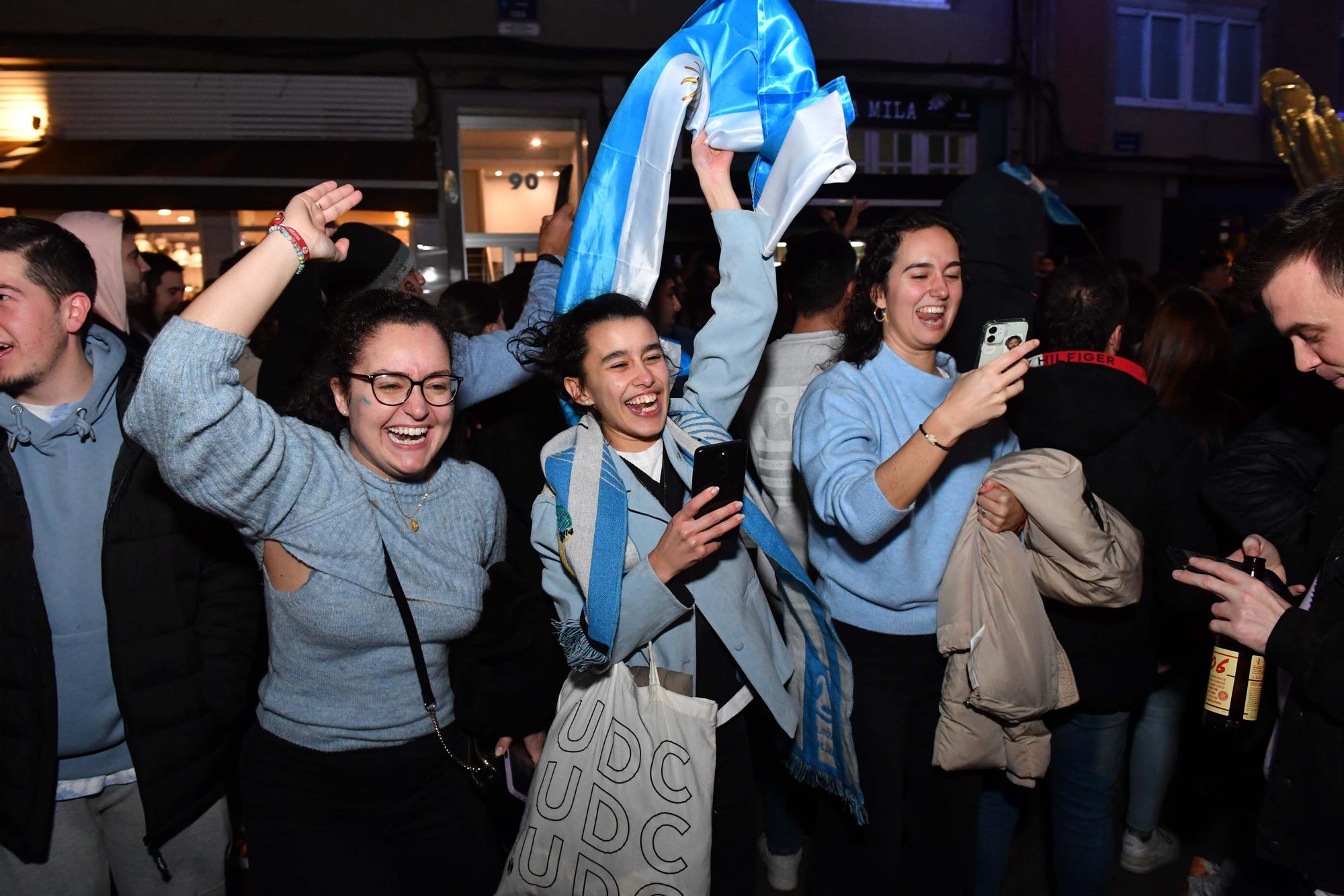 A Coruña celebra la victoria de Argentina en el Mundial