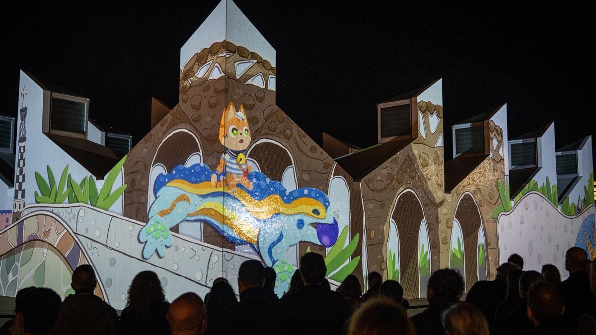 El Port Olímpic de Barcelona festeja la Navidad con un 'mapping' en el Balcón Gastronómico