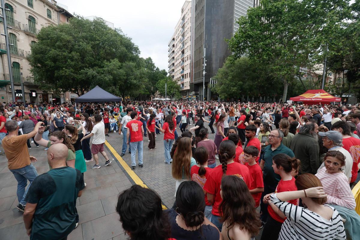 Miles de personas llenan Palma en defensa del catalán