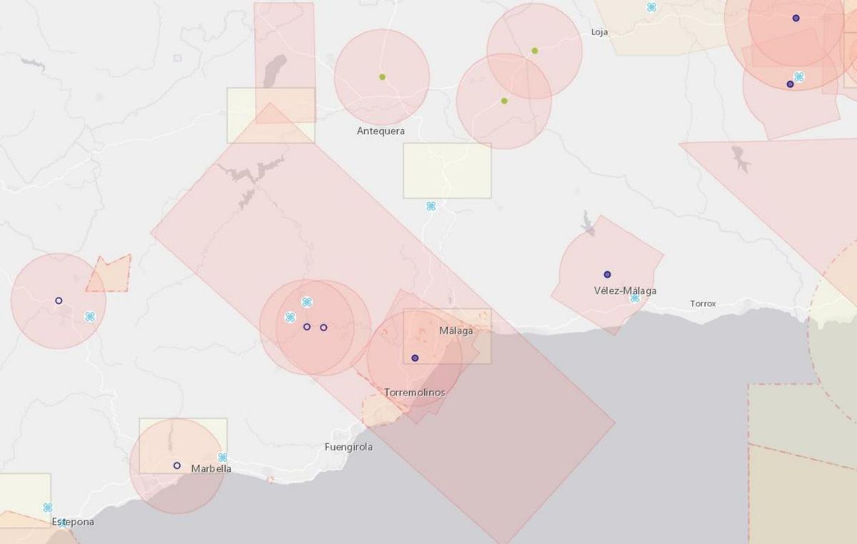 Mapa de restricciones de la aplicación de Enaire. | L.O.