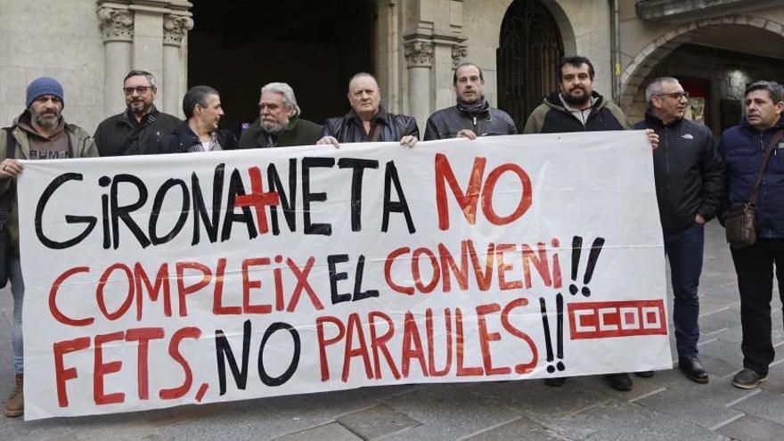 Protesta de CCOO pel conveni de Girona Neta, al gener