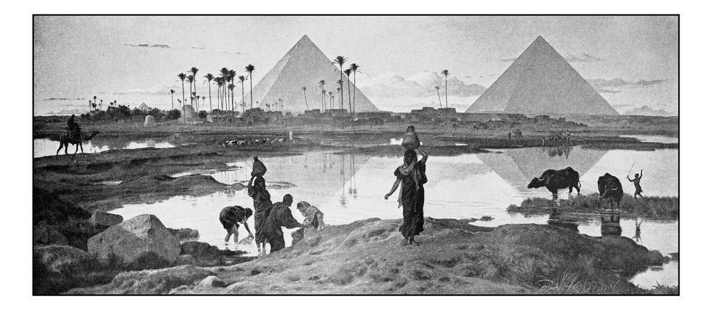 Fotografía antigua impresa de la pintura: Egipto.