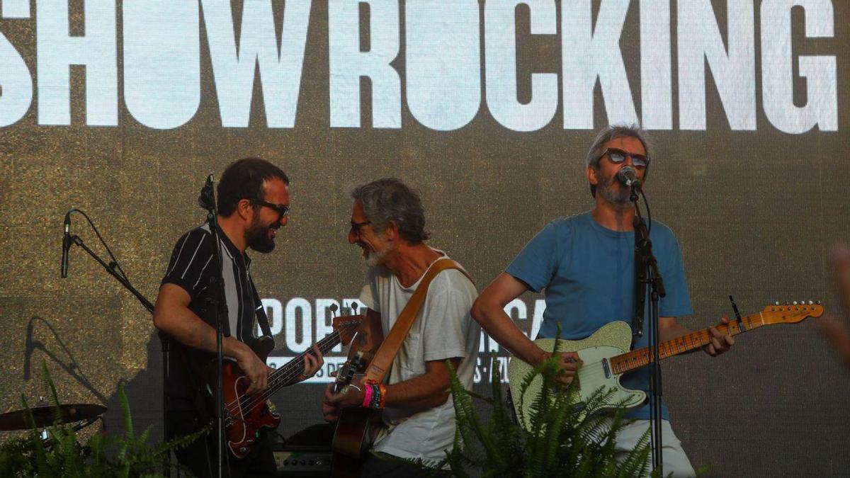 Pepe Solla y Xoel López a dúo en el ShowRocking del PortAmérica el año pasado.