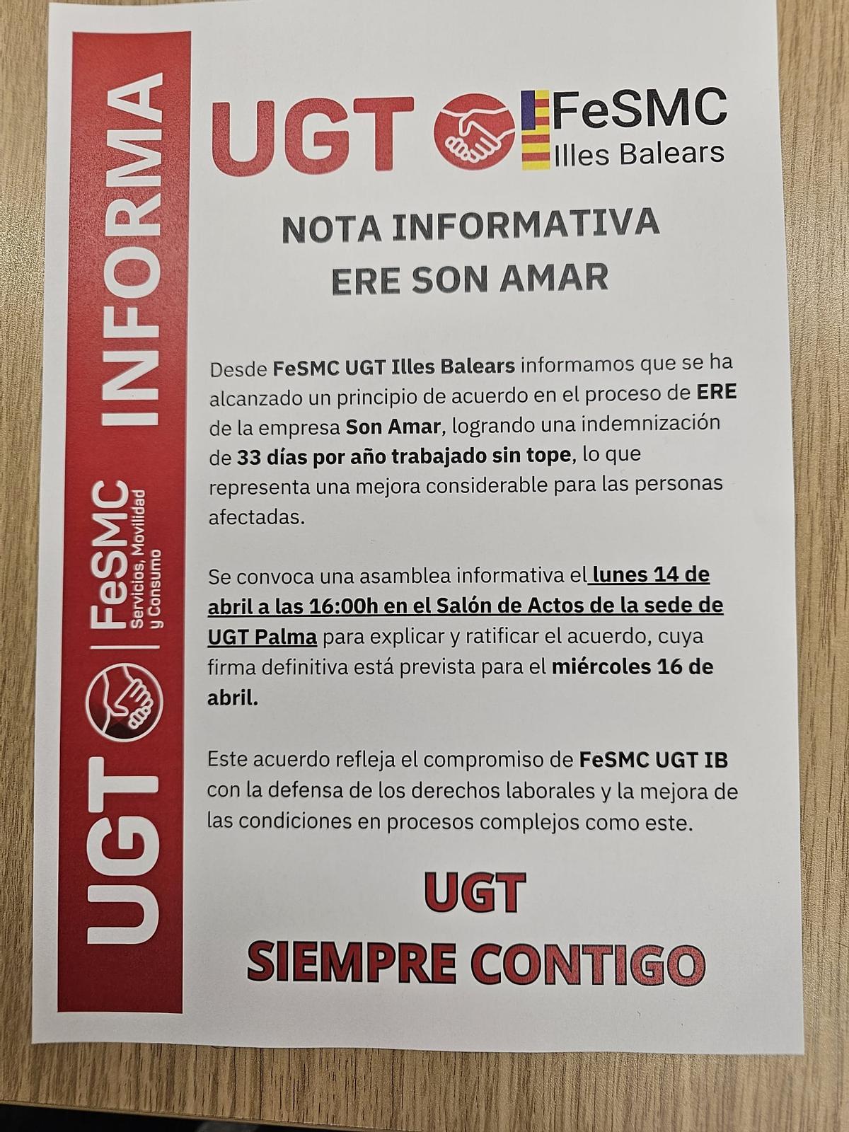 Convocatoria de la asamblea para el lúnes, día 14
