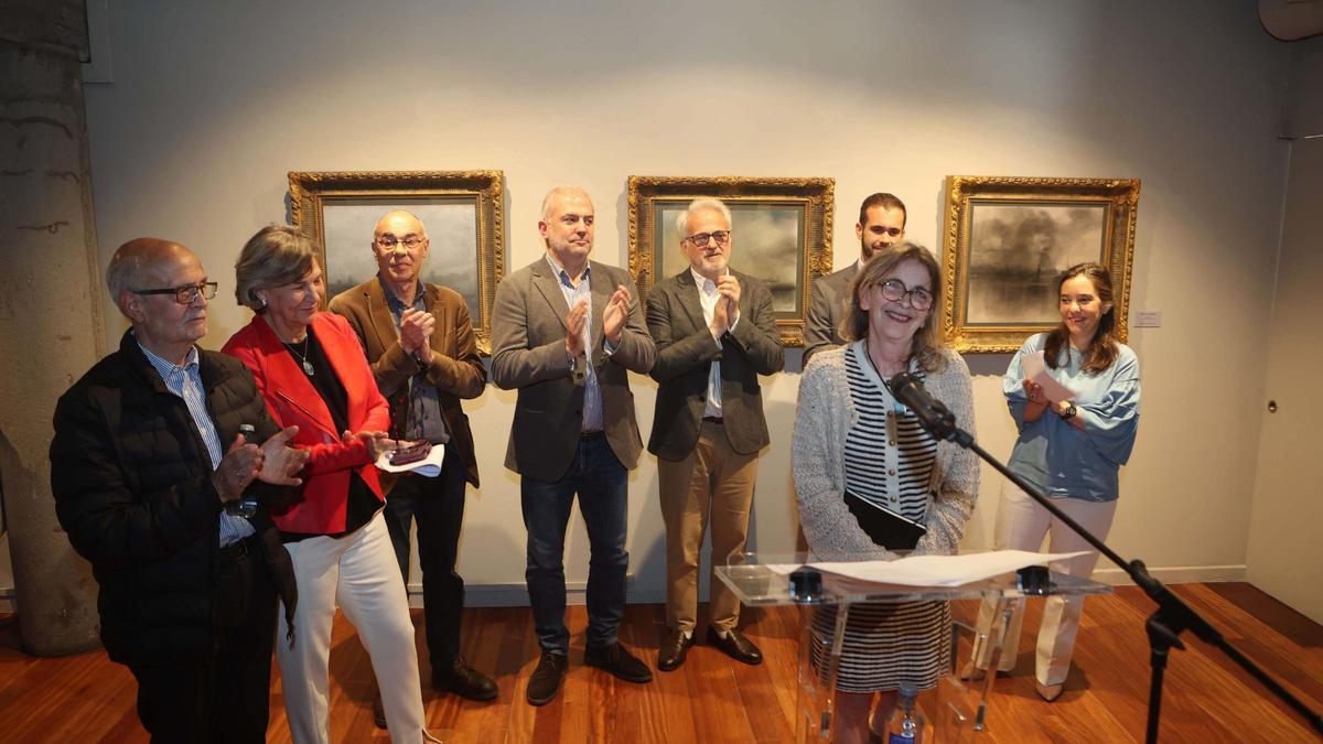 Sus dos hijas participaron en la inauguración de la muestras este viernes.