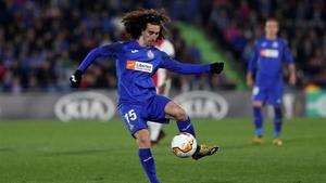 Cucurella en un partido con el Getafe, su actual equipo