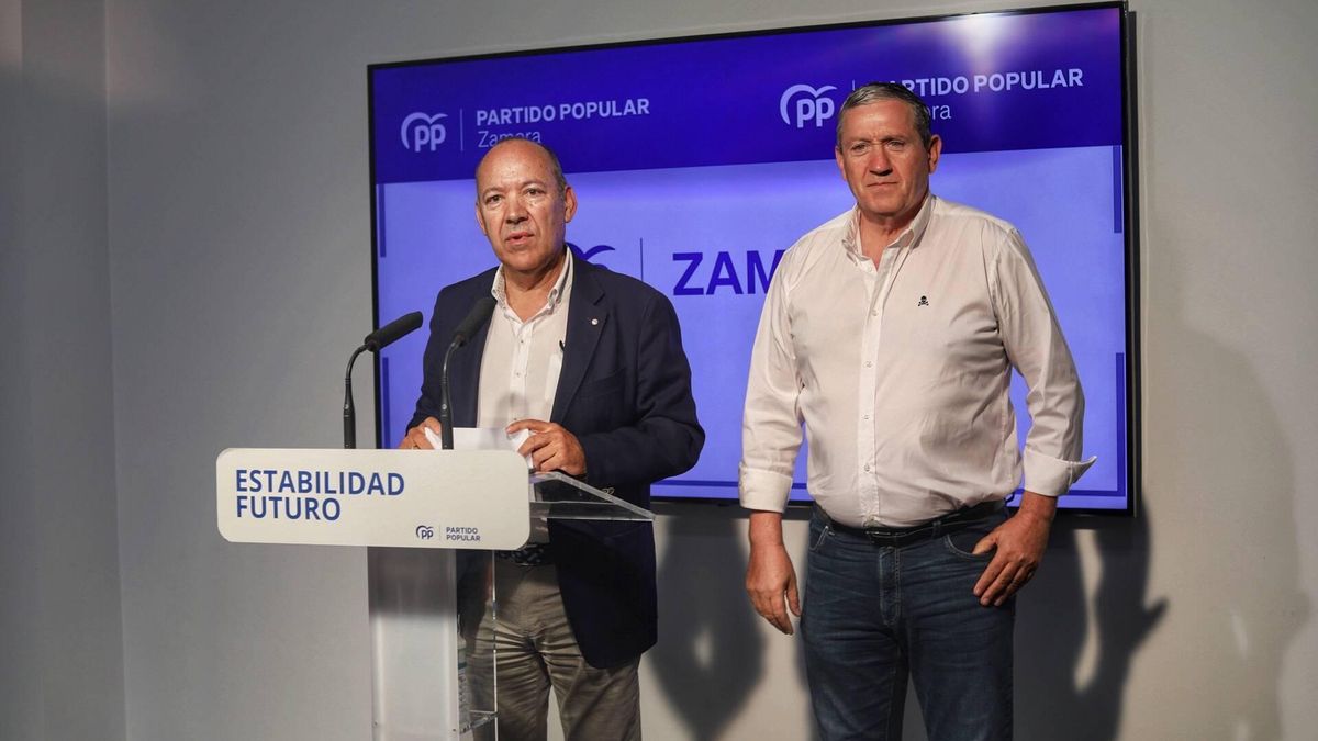 El presidente del PP de Zamora, José María Barrios, y el de la Diputación, Javier Faúndez.