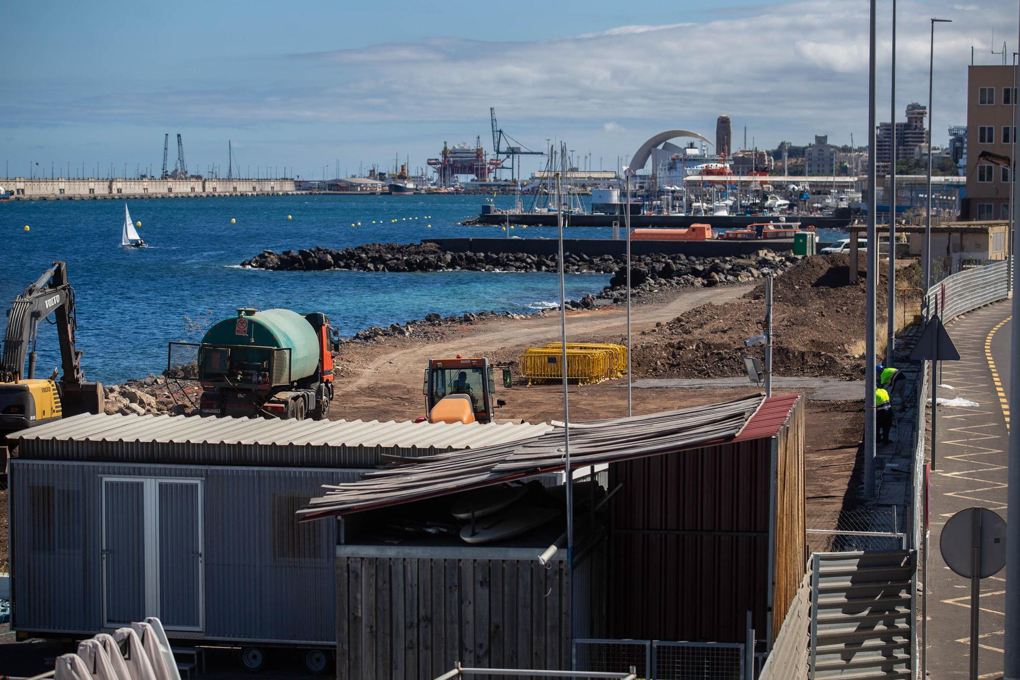 Obras en la playa de Valleseco