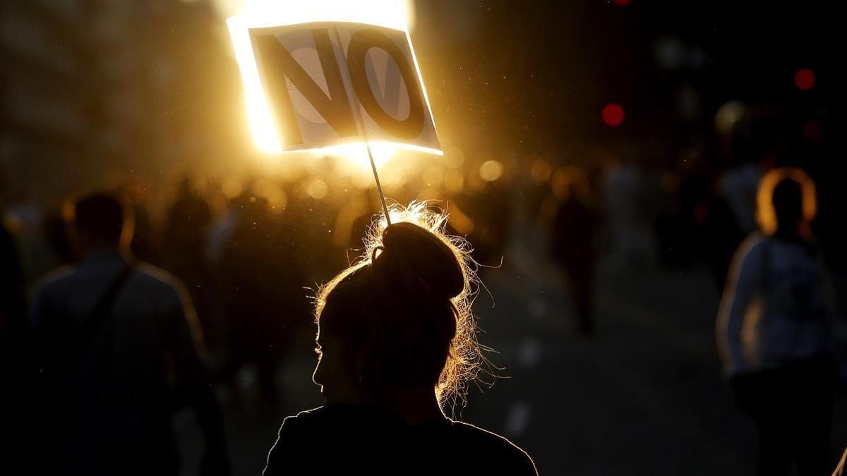 Manifestación en los alrededores del Congreso de los Diputados