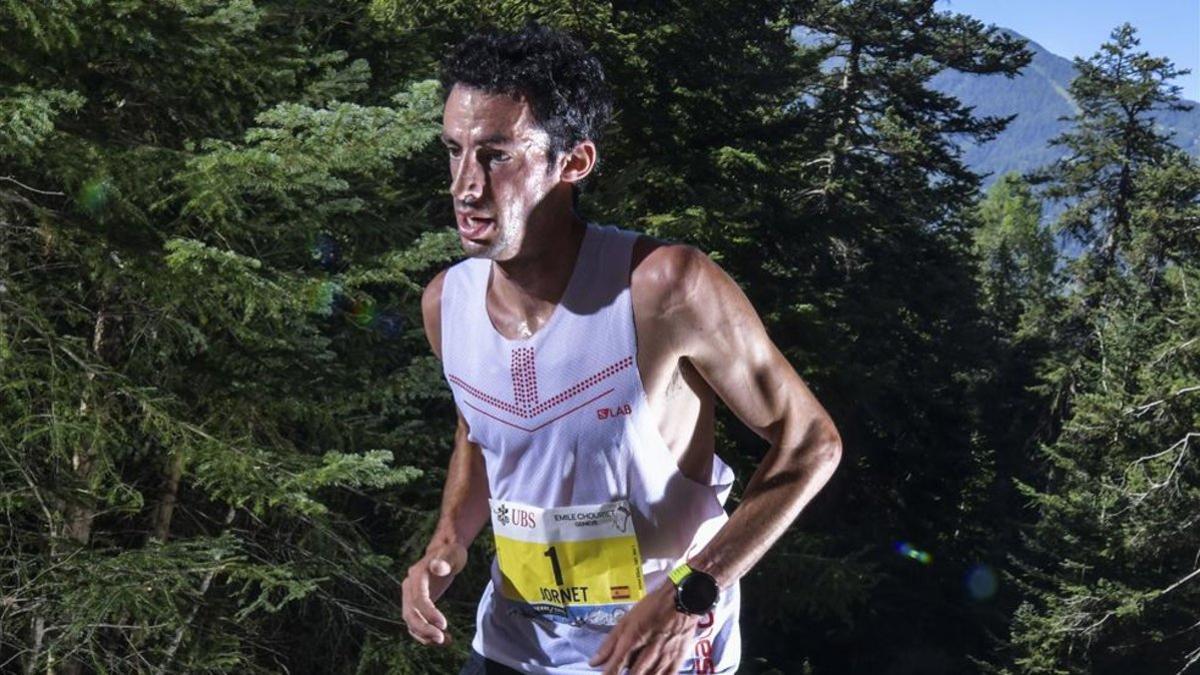 Kilian Jornet durante un tramo de la carrera.