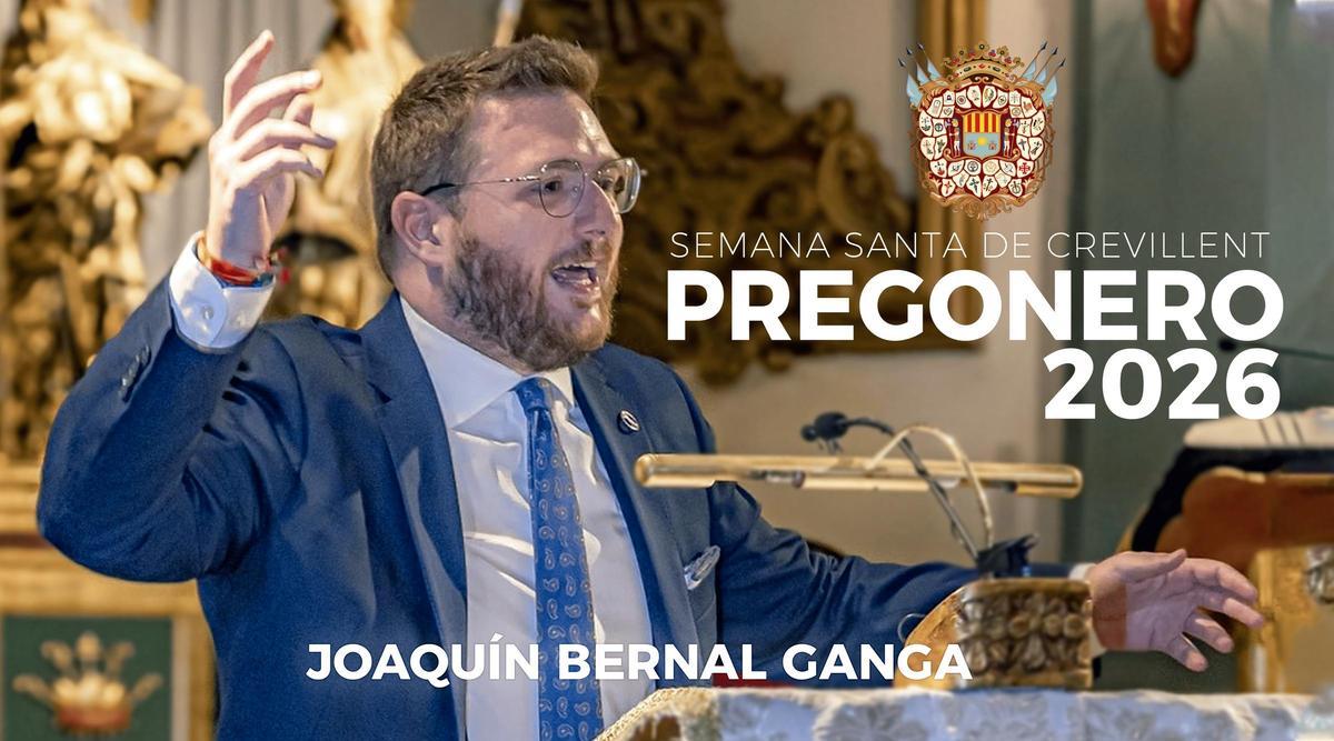 Joaquín Bernal Ganga será el pregonero de la Semana Santa de Crevillent en 2026