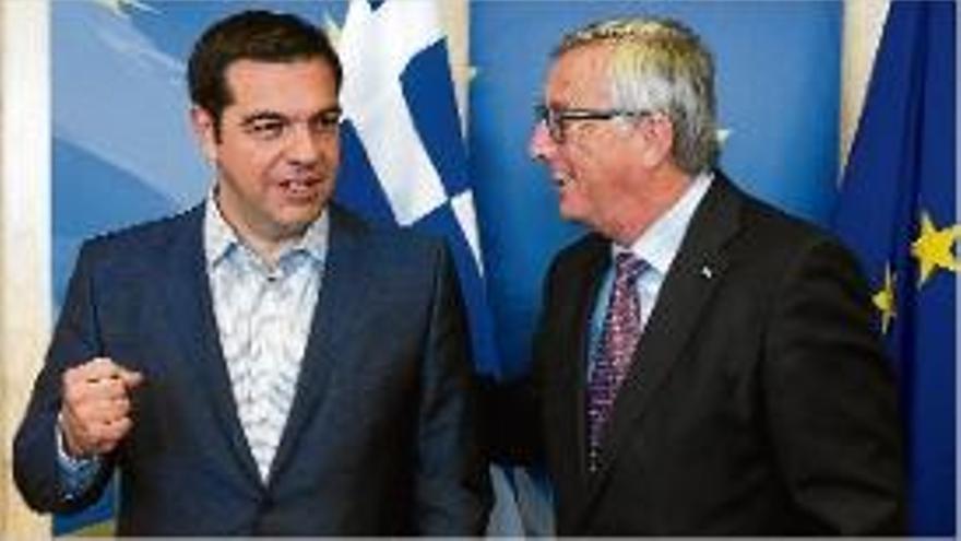 Alexis Tsipras i Jean-Claude Juncker ahir a la tarda a Brussel·les