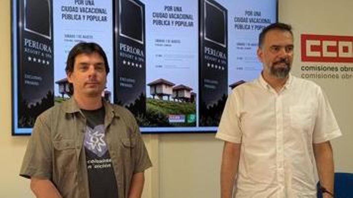 Por la izquierda, Ignacio Fernández del Páramo y José manuel Zapico, durante la presentación del acto en Perlora.