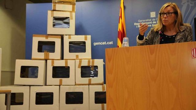 Joana Ortega, en la rueda de prensa para comunicar los datos del 9-N.