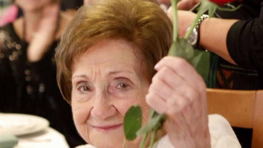 Maricuela, en 2018, durante el homenaje por su centenario.