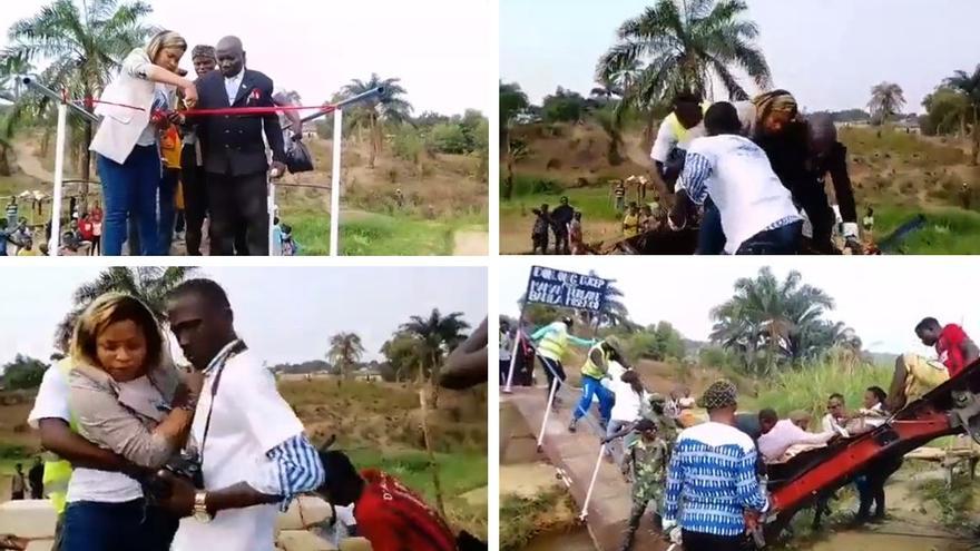 Inauguran un puente en RD Congo y colapsa mientras cortan la cinta