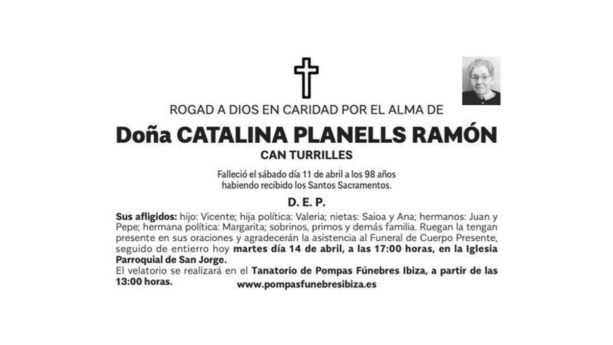 Esquela Catalina Planells Ramón
