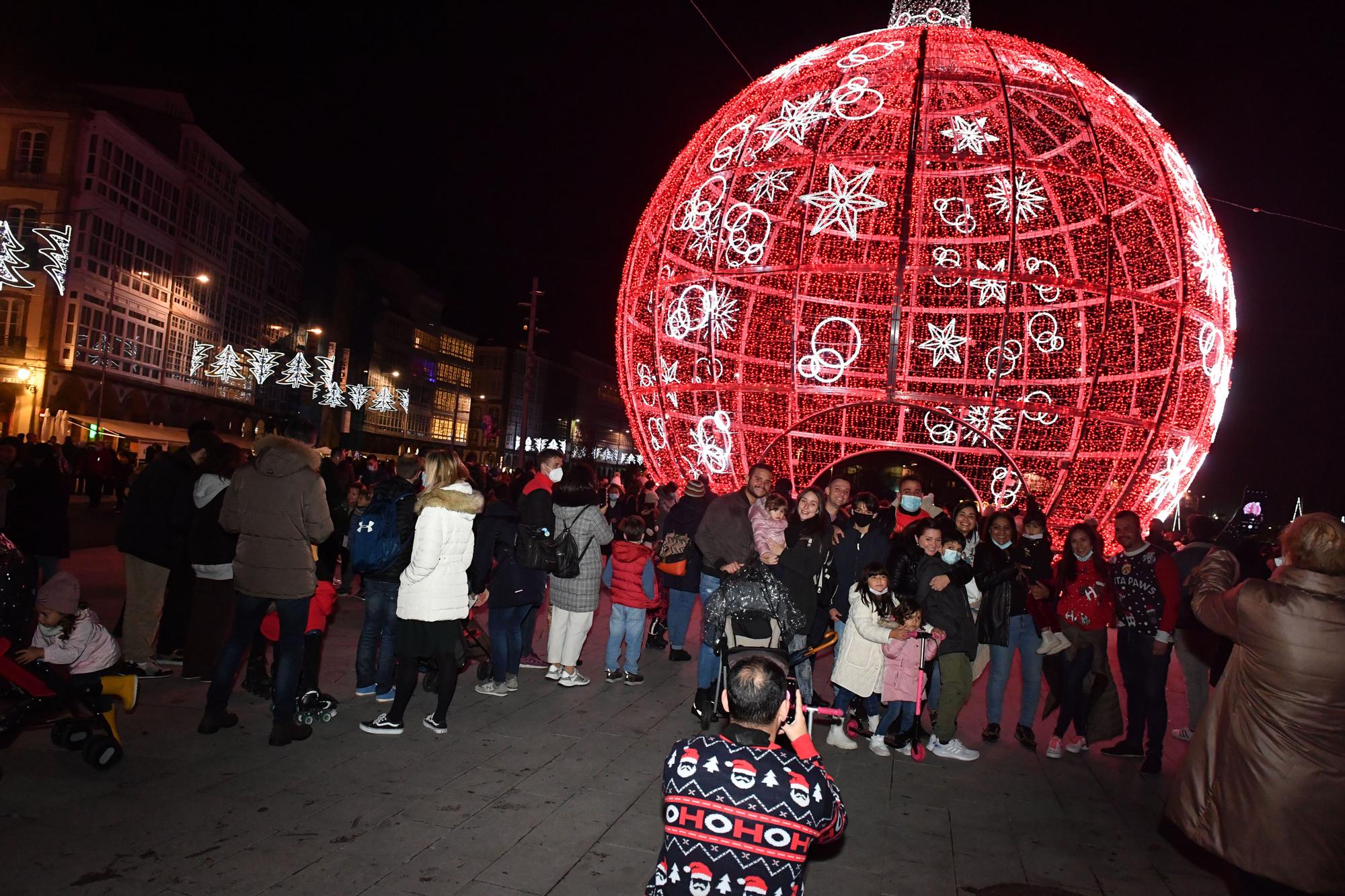 Encendido del alumbrado navideño en A Coruña