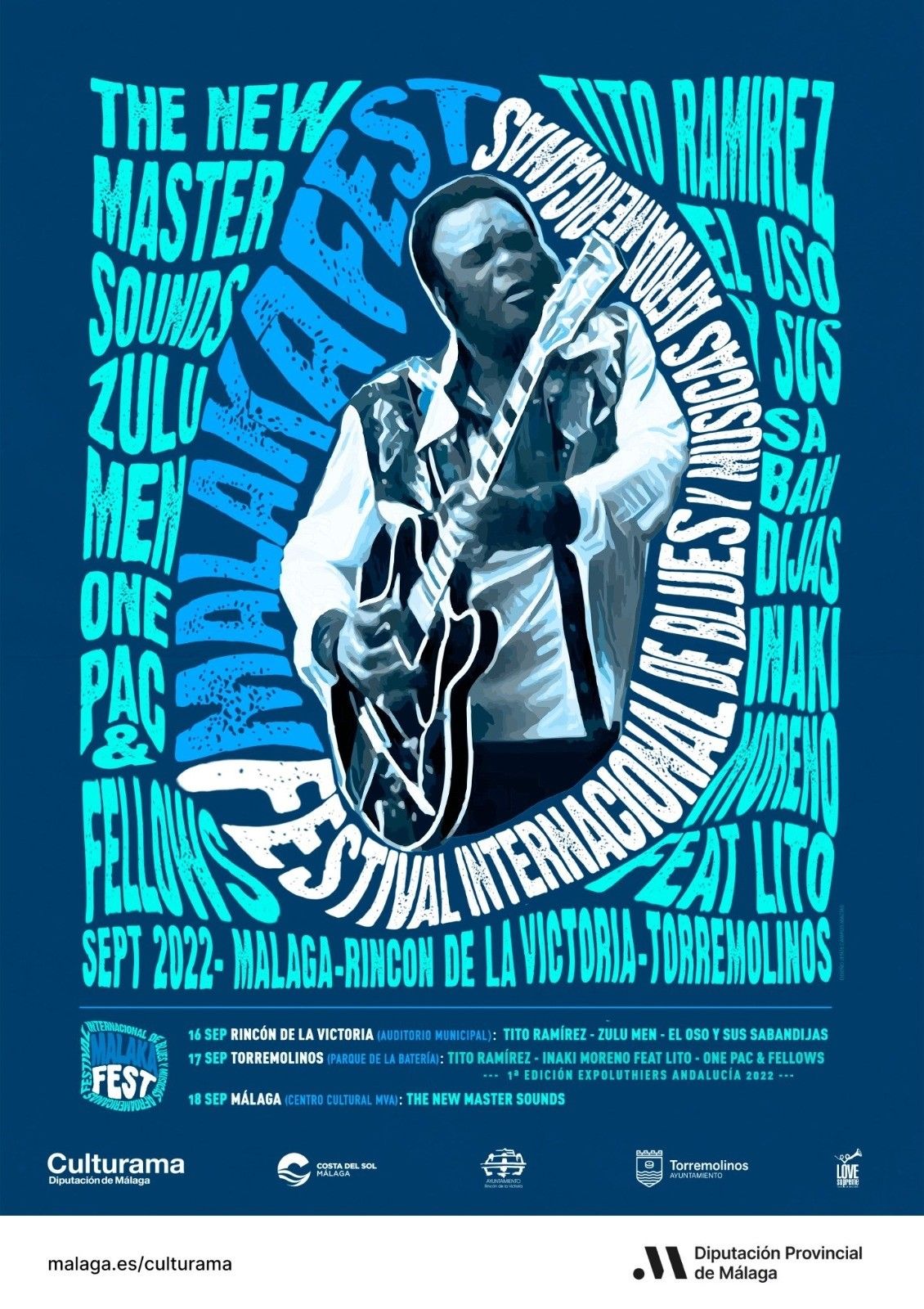 Cartel del segundo Festival MalakaFest con bandas referentes del blues internacional