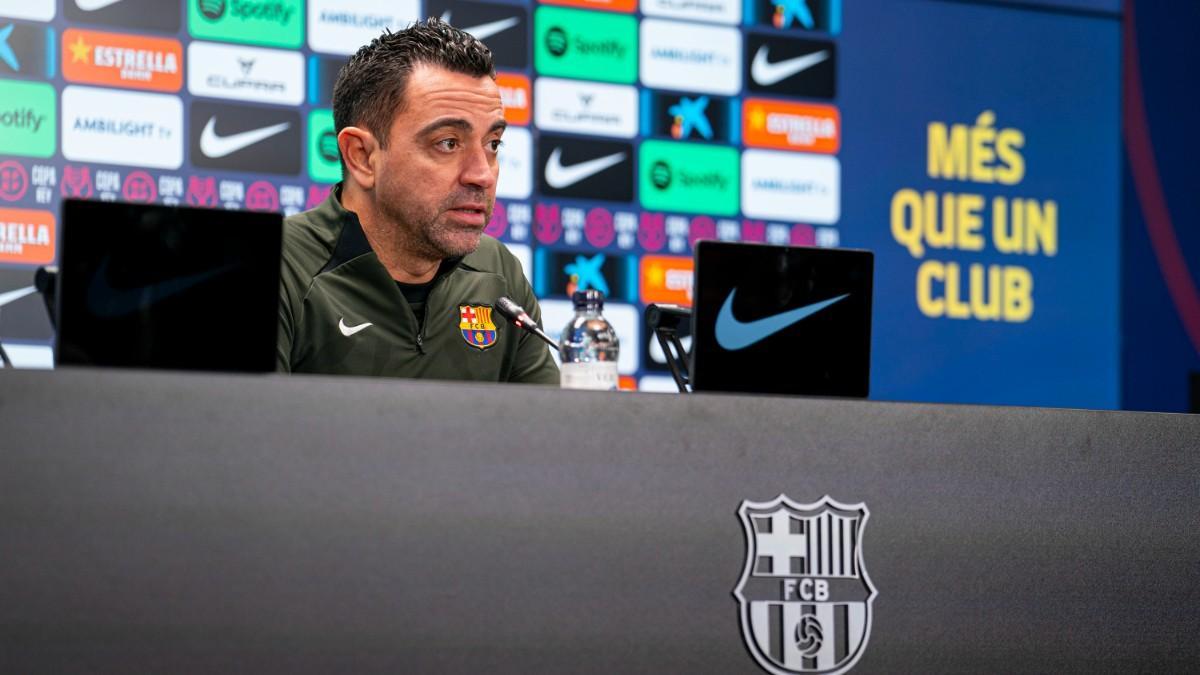 Xavi Hernández, en la rueda de prensa previa a la Copa del Rey