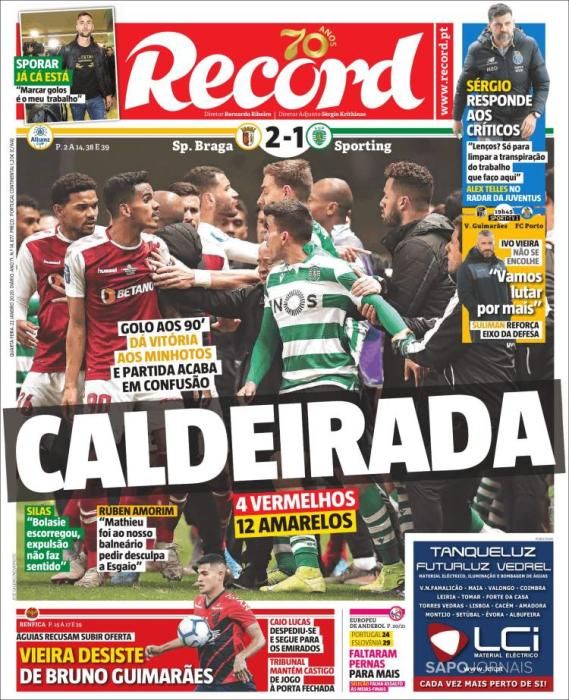 Portada RECORD miércoles 22 enero 2020