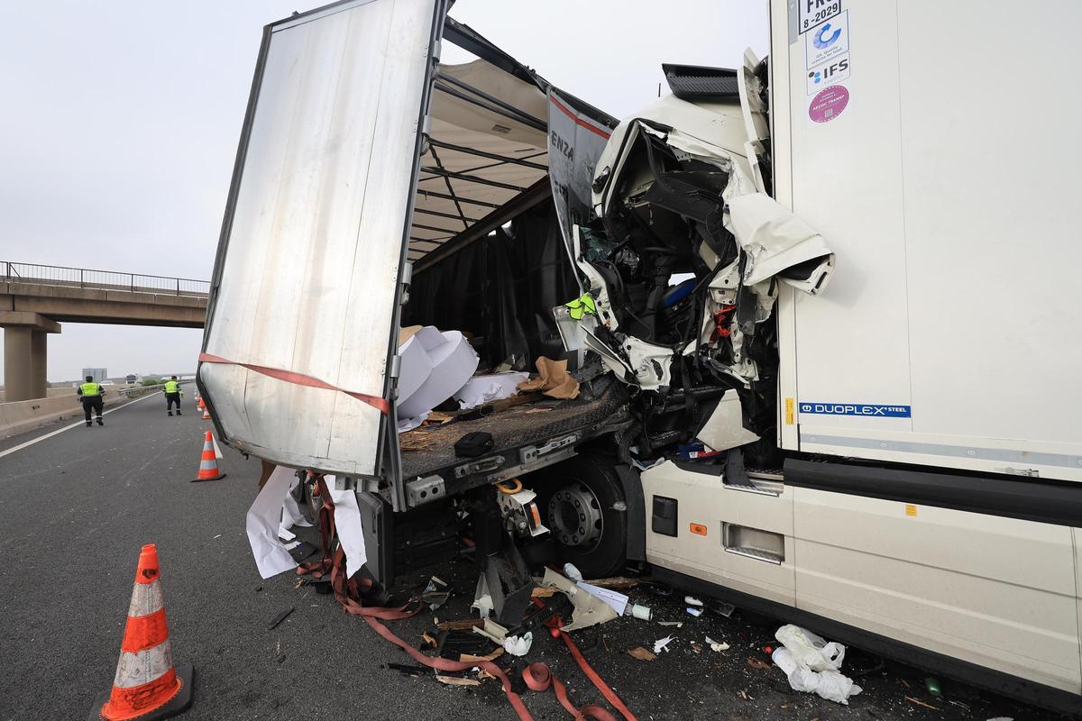 Accidente múltiple en la AP-7 en Castellón