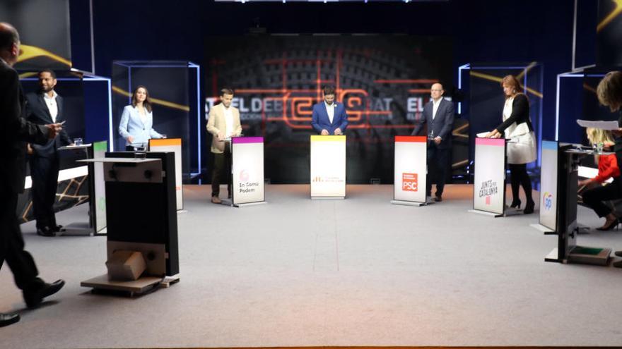 Els representants polítics instants abans de començar el debat de TV3 per les eleccions del 10-N el 5 de novembre del 2019