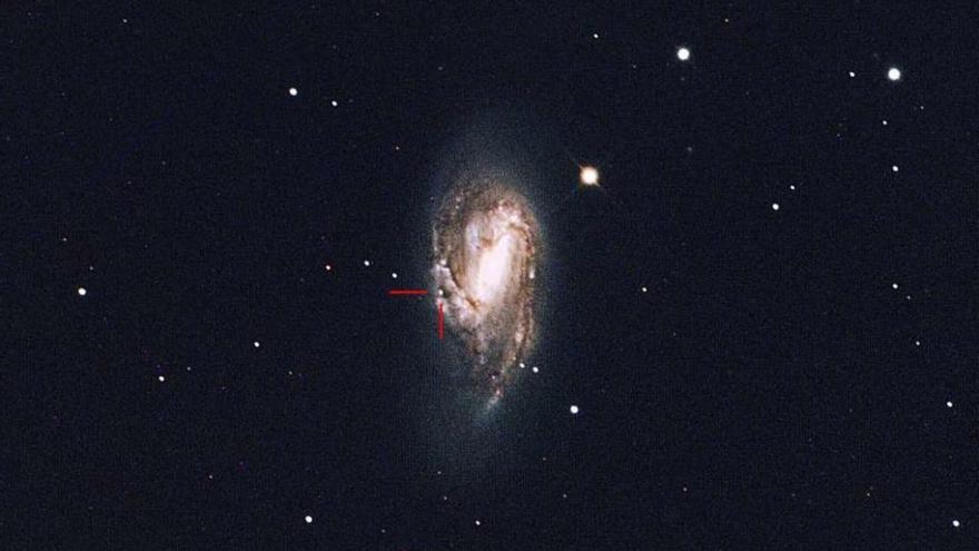 La supernova SN2016 cok, en la galaxia M66 sita a 36 millones de años luz. // Observatorio Astronómico de Forcarei