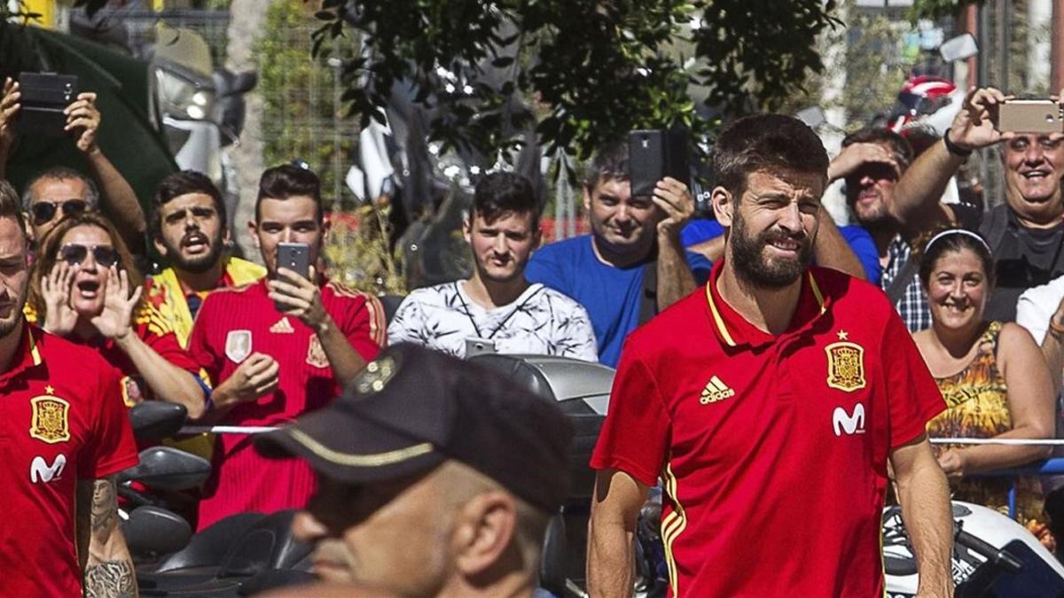 Gerard Piqué, a su llegada a Alicante, este jueves.