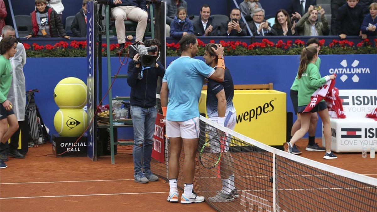 El abrazo entre Nadal y Ferrer hoy