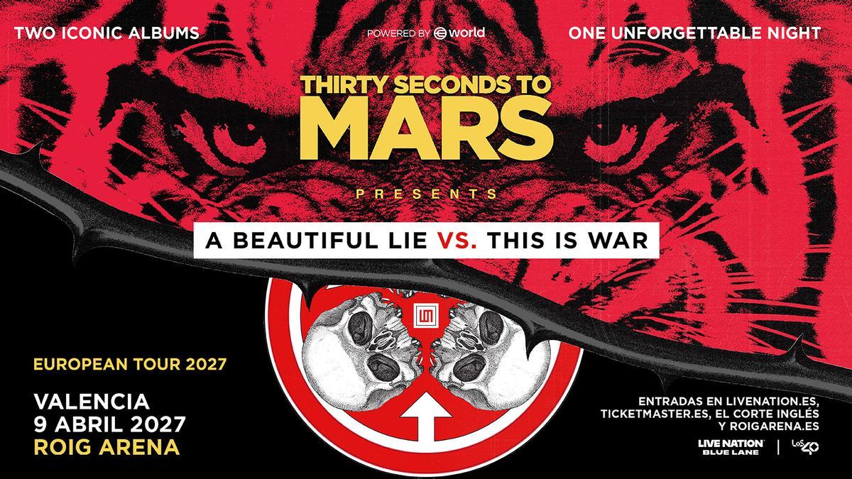 Concierto Thirty Seconds to Mars  en el Roig Arena de València.