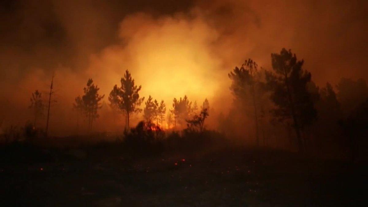 Activo un incendio en a Gudina en Ourense tras quemar unas 440 hectáreas.