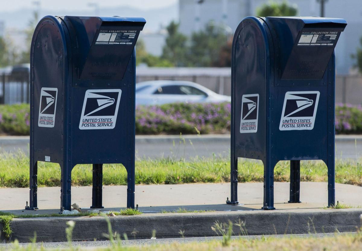 Buzones para el voto por correo en San Jacinto, California, el pasado 16 de agosto.