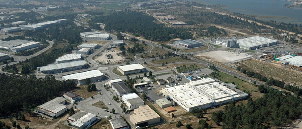 Vista aérea del parque industrial do Seixal, en Portugal