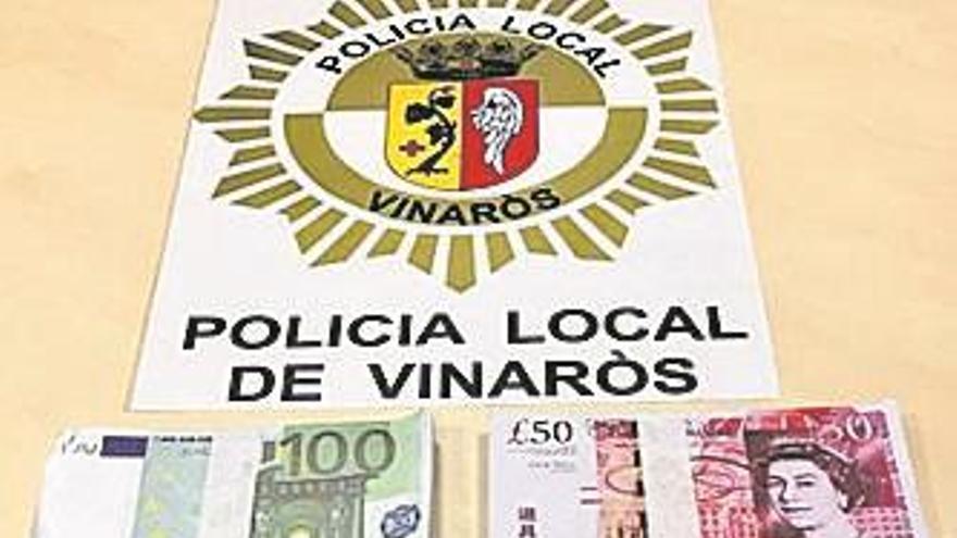 Sorprendidos en un control en Vinaròs con fajos de billetes falsos